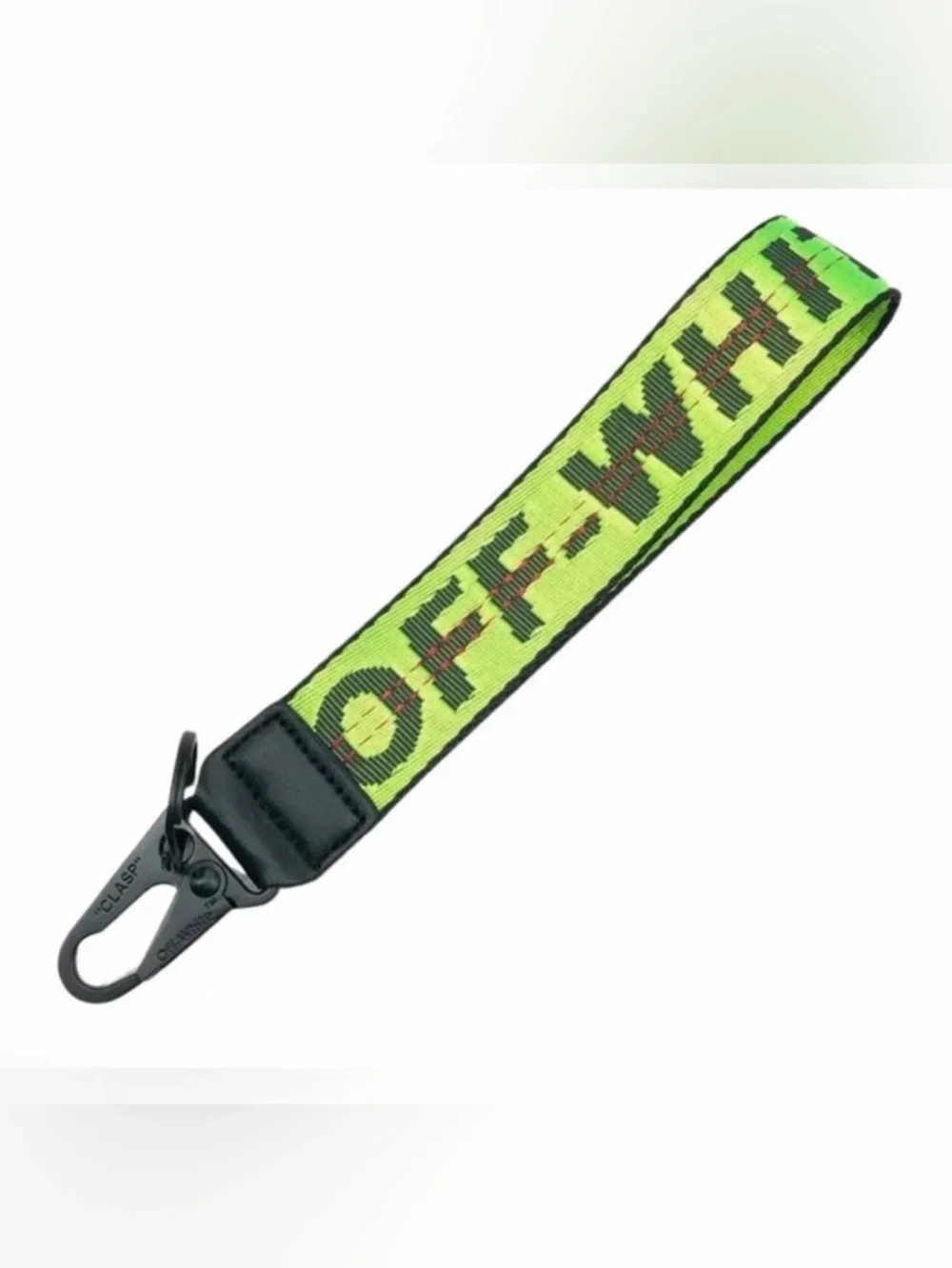 Off-White Neon Yellow Green Logo Wrist Key Holder